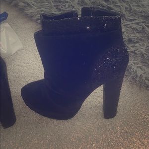 Black suede&glitter Michael Antonio platform boots